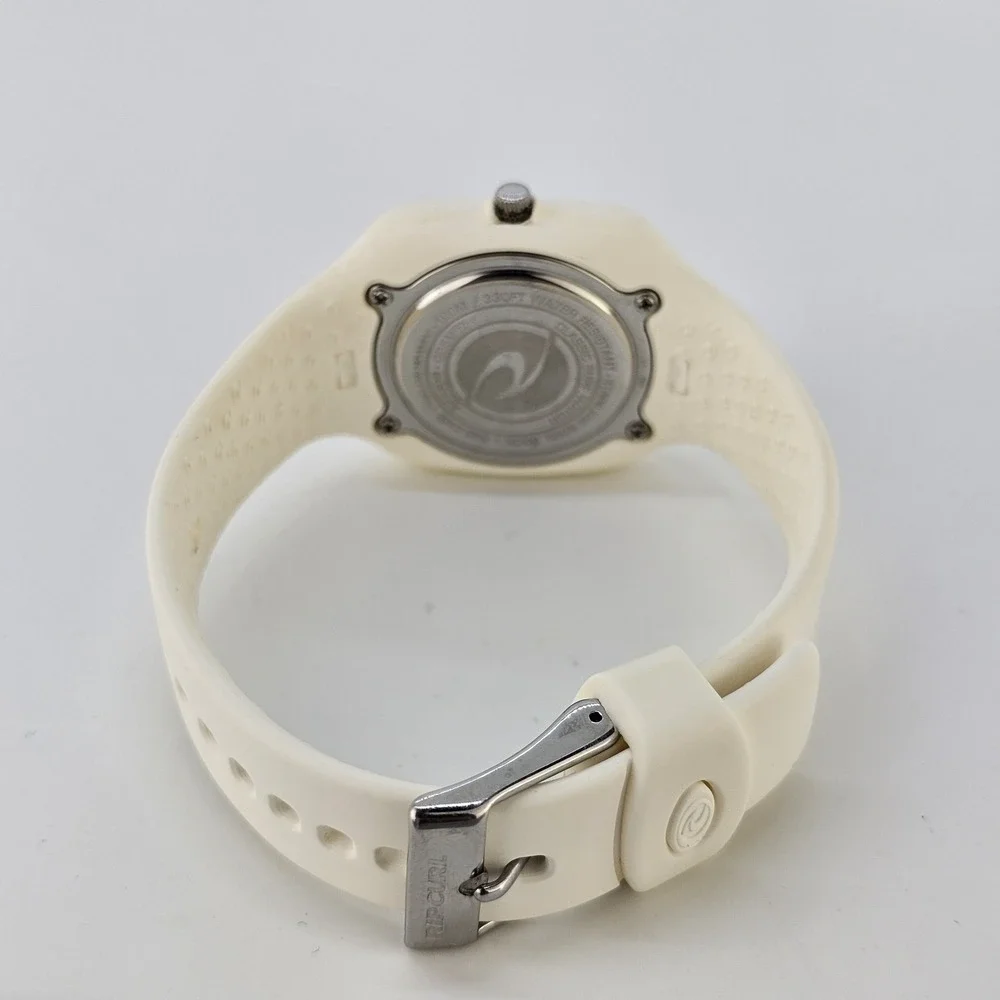 RIP CURL Women's Watch 34MM White Dial White Plastic Band Straps New Battery